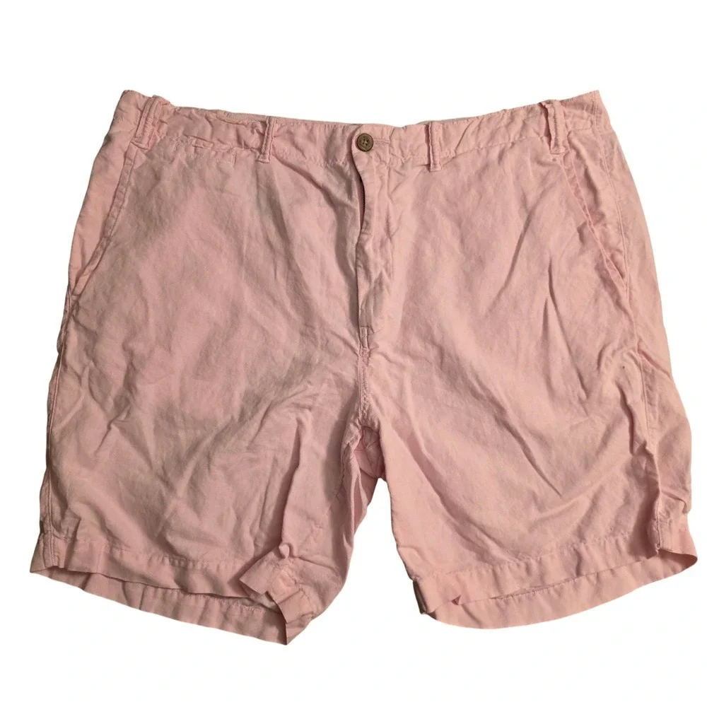Polo Ralph Lauren Naval‎ Tailors Pink Linen Cotton Blend Shorts Mens 40